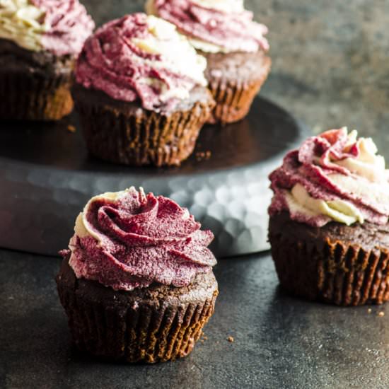 Pomegranate Tahini Cupcakes