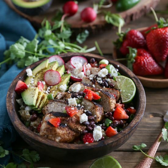 Grilled Chicken w/ Strawberry Salsa