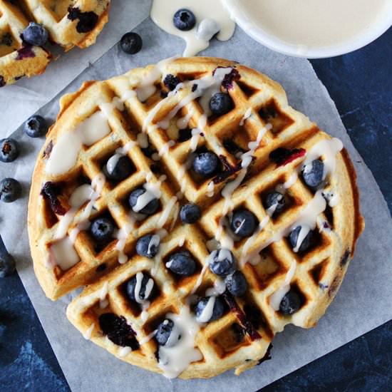 Blueberry Sour Cream Waffles