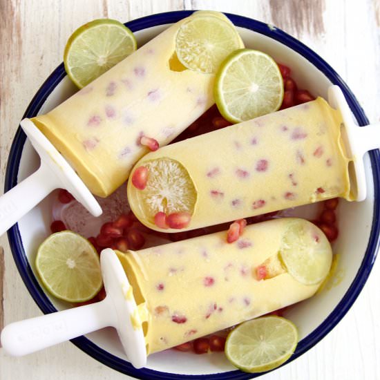 Mango Lemon Cashew Popsicles