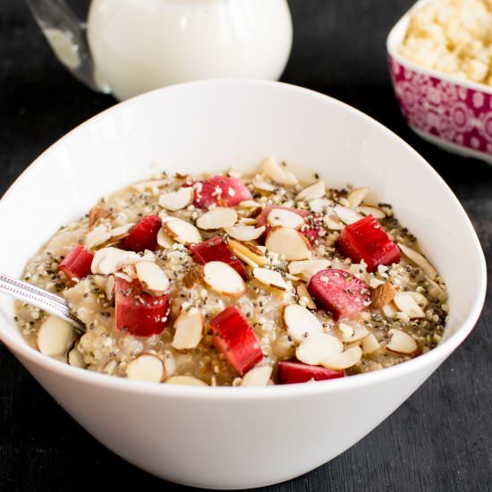 Rhubarb Quinoa Breakfast Bowl