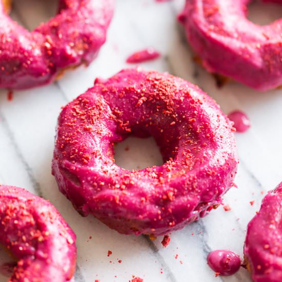 Strawberry Cake Doughnuts