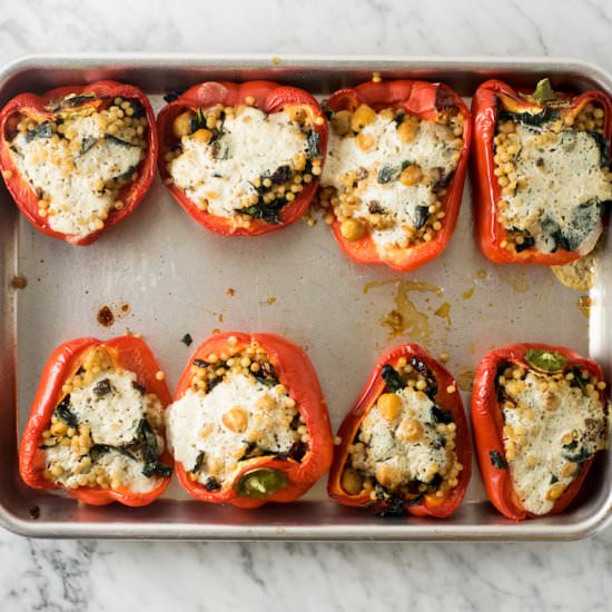 Vegan Stuffed Red Bell Peppers