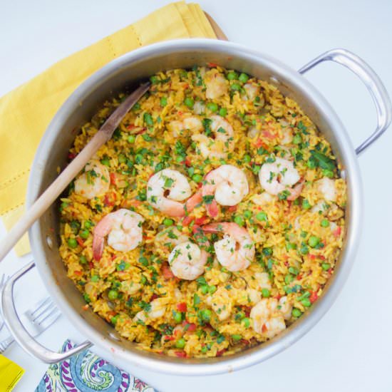 Spanish Shrimp with Yellow Rice