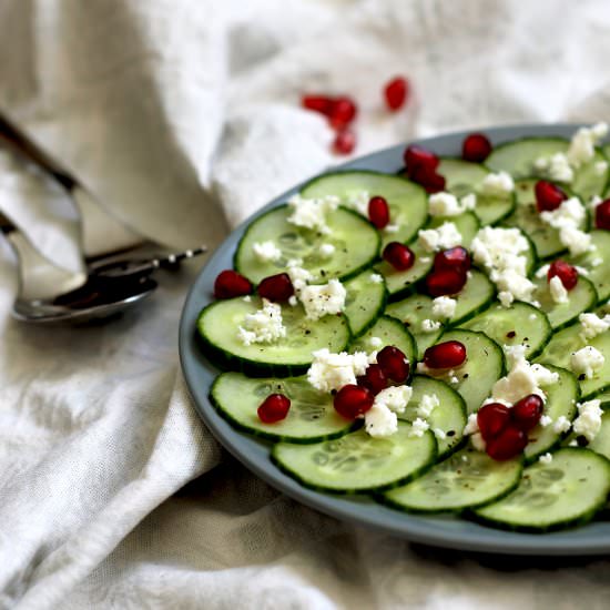 Cucumber, Feta & Pomegranate Salad