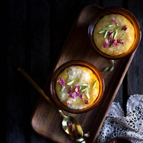 Rose and Cardamom Rice Pudding
