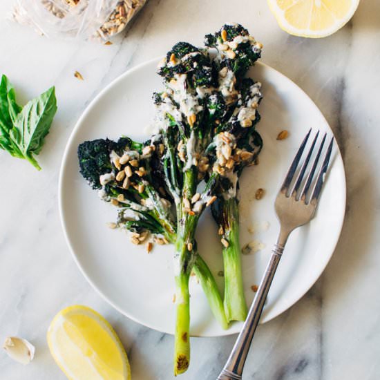 Charred Broccoli with Tahini Sauce