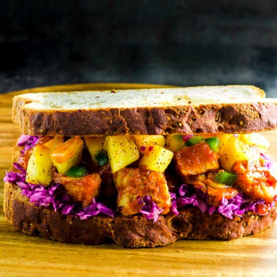 Gluten Free BBQ Tempeh Sandwich