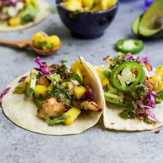 Grilled Fish Tacos with Mango Salsa