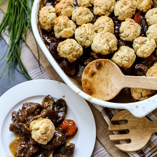 Beef Casserole with Dumplings