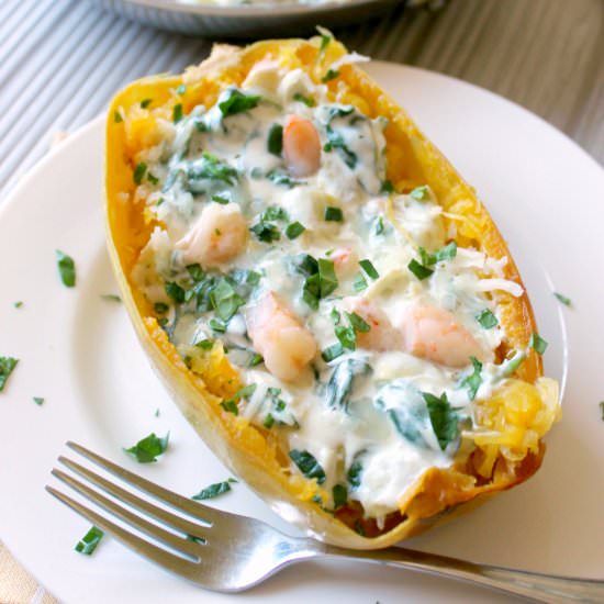 Shrimp, Spinach & Artichoke Boats