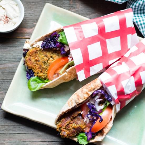 SPICY FALAFEL GYROS, GREEK STYLE