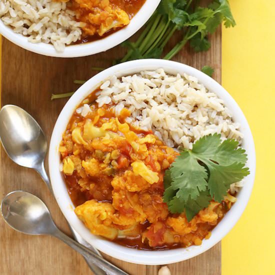 Red Lentil Cauliflower Curry