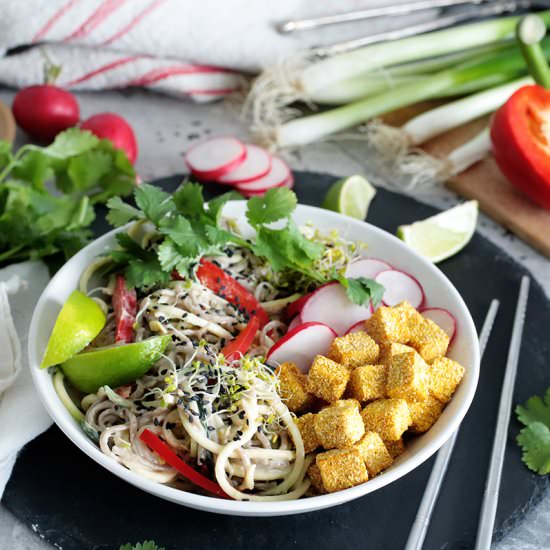 Soba Noodle Bowl w/ Crispy Tofu