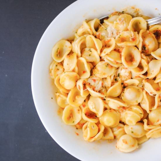 Pasta with checca sauce