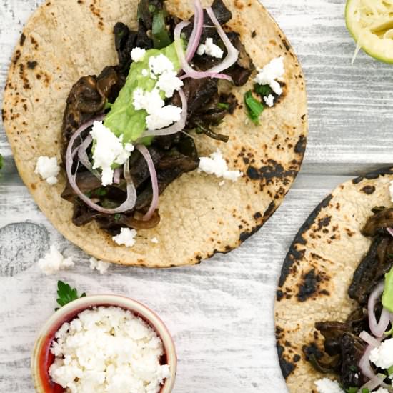 Portobello and Poblano Tacos