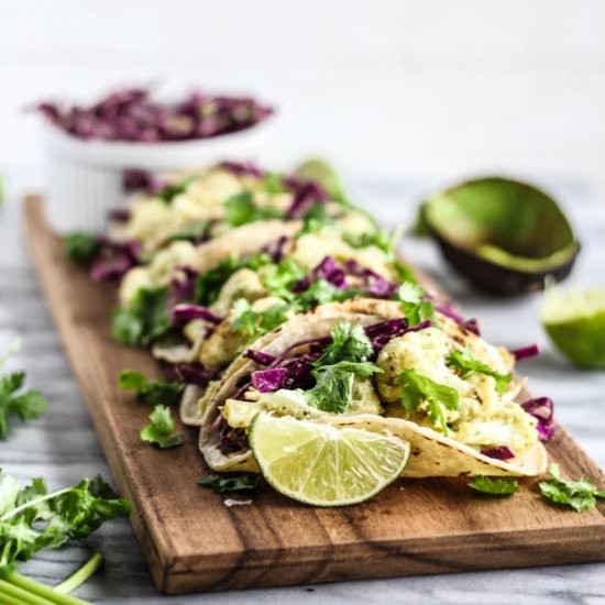 Green Chile Cauliflower Tacos