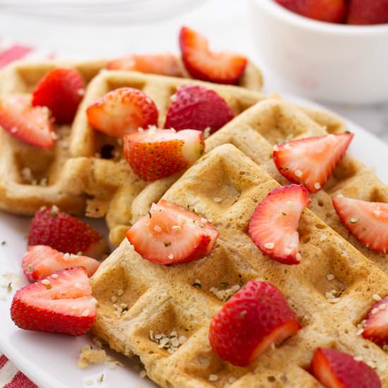 Easy Vegan Strawberry Waffles