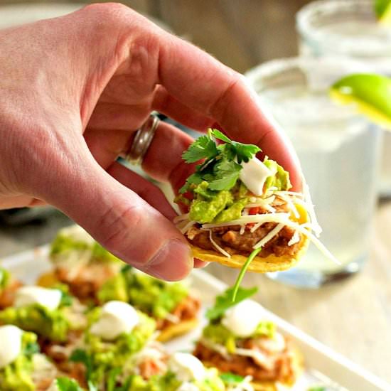 Bite Size Chicken Tostadas