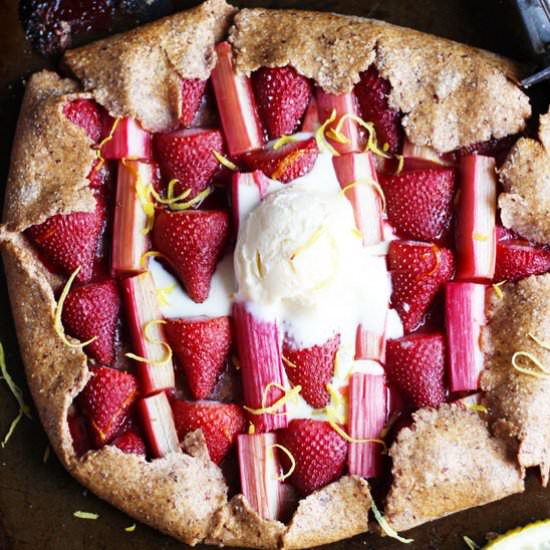 Strawberry Rhubarb Galette