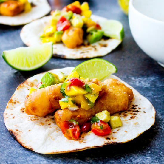 Beer-Battered Fish Tacos