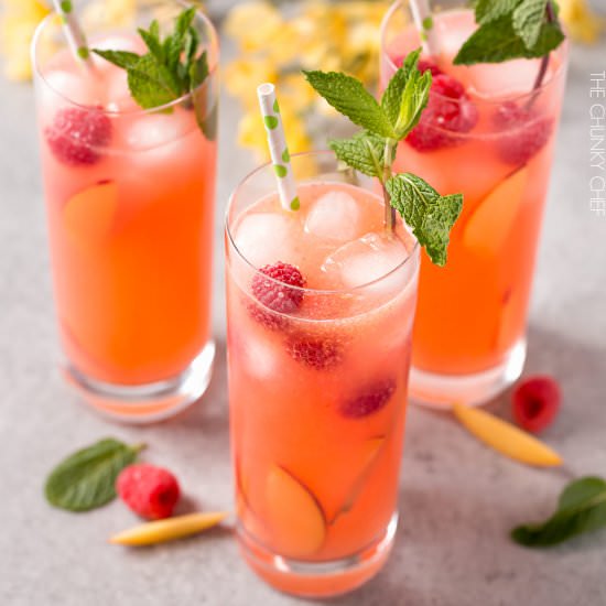 Homemade Raspberry Peach Lemonade