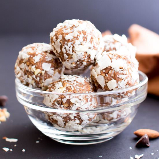 No Bake Almond Joy Energy Bites
