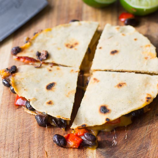 Spicy Black Bean Quesadillas