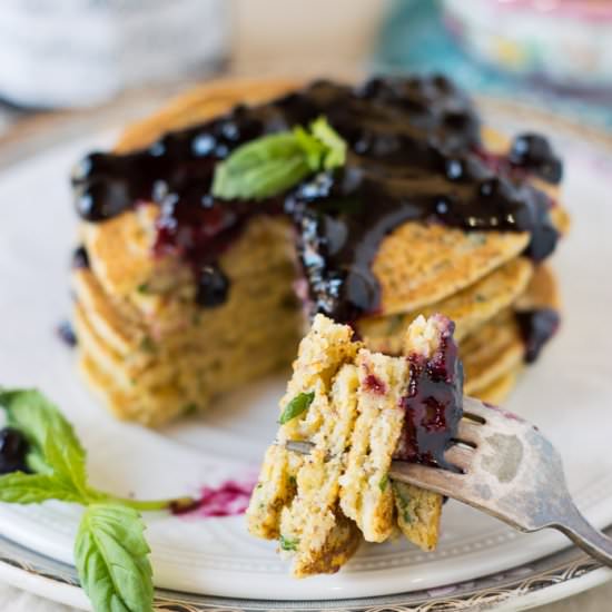 Basil Cornmeal Pancakes