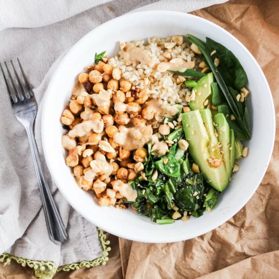 Vegan Spicy Peanut Chickpea Bowls