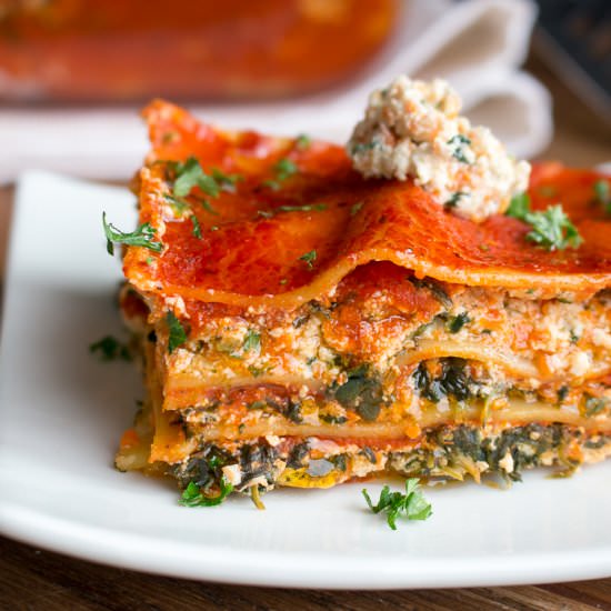 Vegetable Tofu Ricotta Lasagna