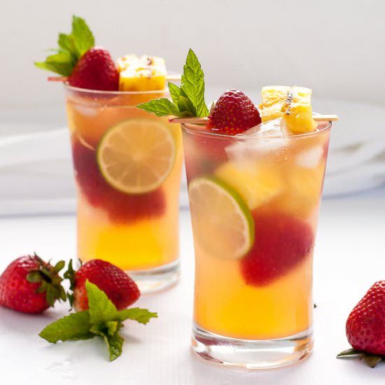 Grilled PineappleStrawberry Sangria