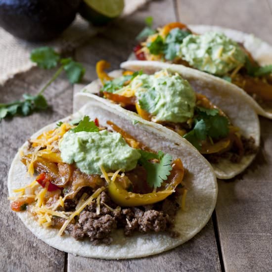 Spiced Beef Fajita Tacos