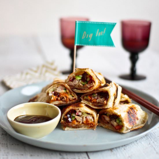 Peking Duck Roti Wrap Canapes