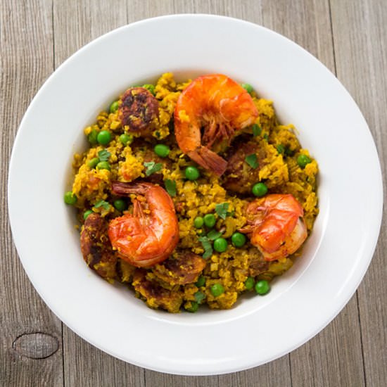 Pressure Cooker Cauliflower Paella