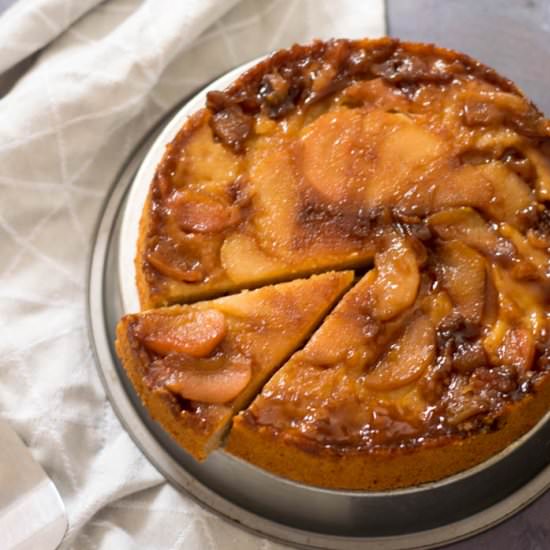 Upside Down Pear Ginger Cake