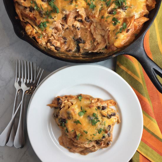 Cheesy Chicken Enchilada Skillet