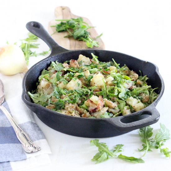 Potato Salad with Bacon and Arugula