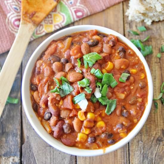 Vegan Chili Beans with Corn