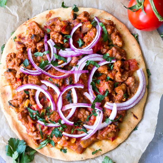 Sausage Tomato Basil Pizza