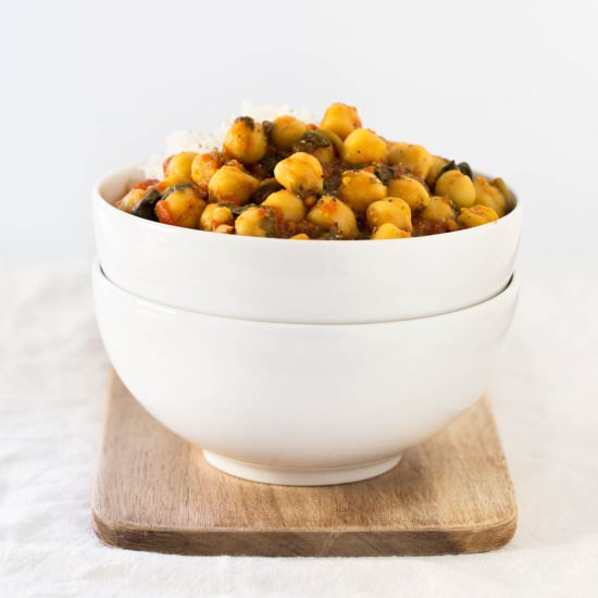 Chole Palak (Spinach with Chickpeas)
