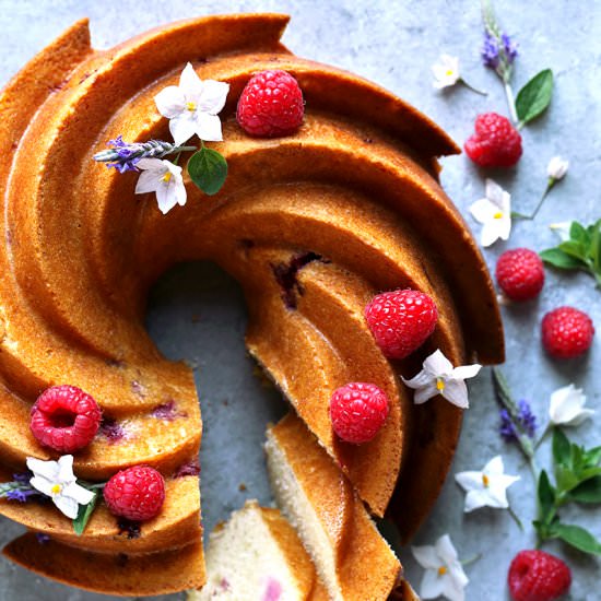 Raspberry Almond Bundt Cake