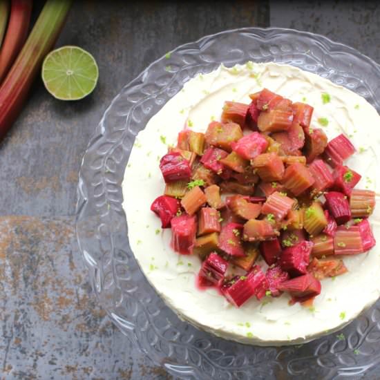 Rhubarb and Lime Cheesecake