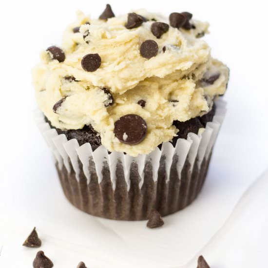 Chocolate Chip Cookie Dough Cupcake