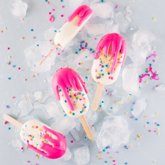 Cake Batter Breakfast Pops