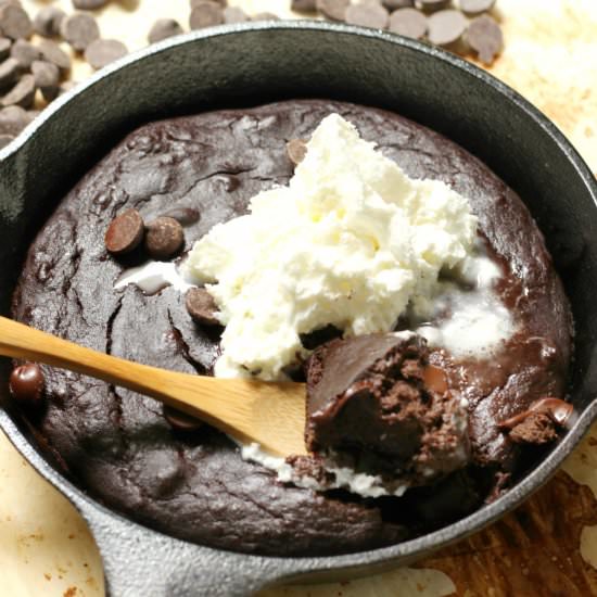 Double Chocolate Skillet Brownie