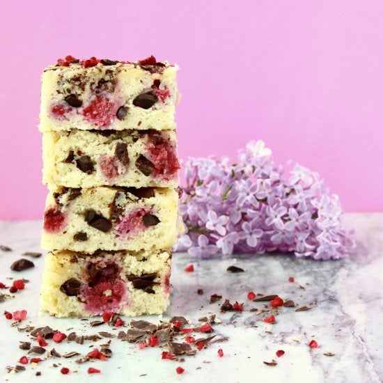 Raspberry Dark Chocolate Blondies
