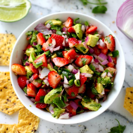 Easy Strawberry Avocado Salsa
