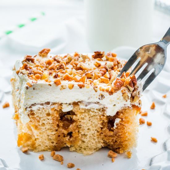 Pecan Dulce De Leche Poke Cake