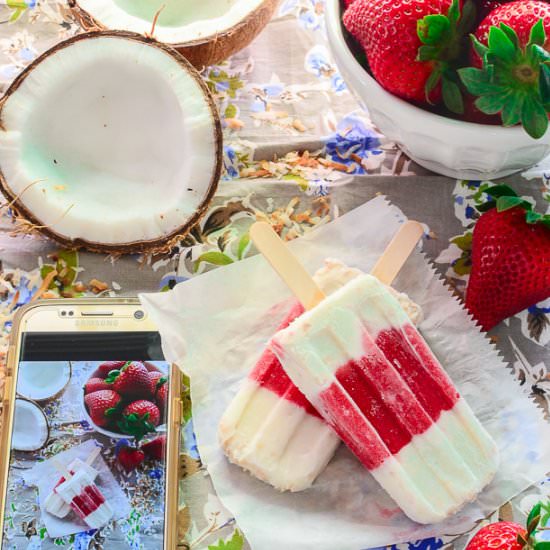 Strawberry-Coconut Popsicles